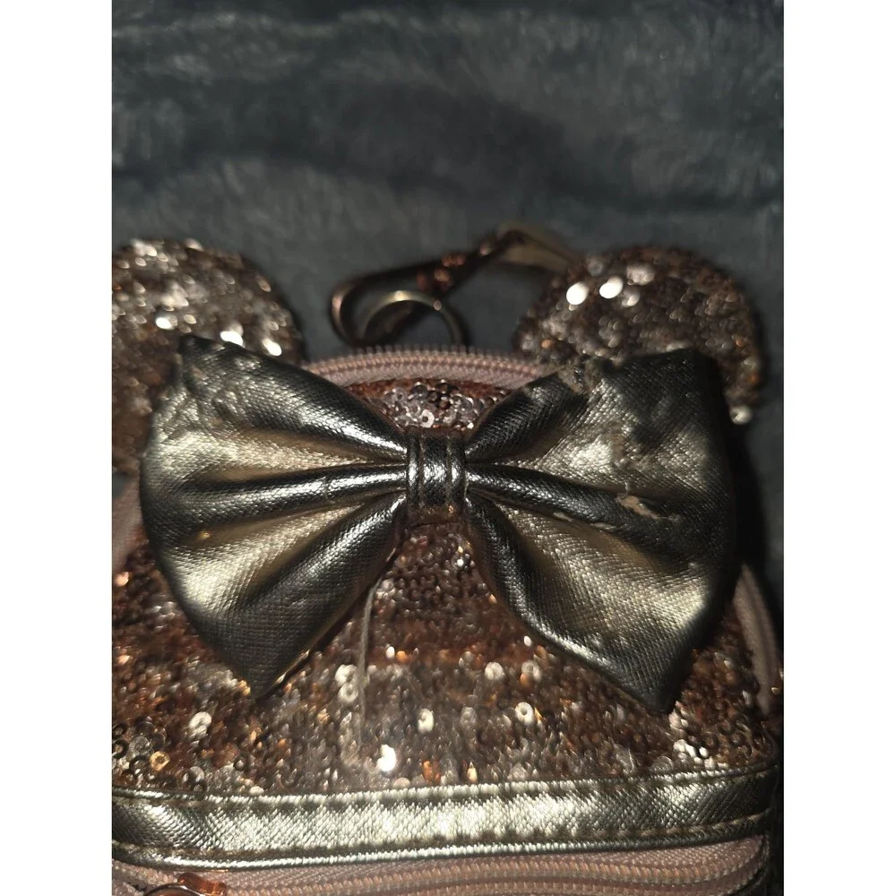 Loungefly Disney parks rose gold sequin belt bag mini backpack bookbag purse bag